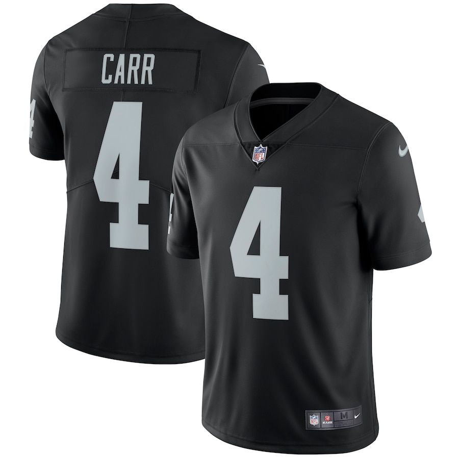 Men Oakland Raiders #4 Derek Carr Nike Black Vapor Untouchable Limited Player NFL Jersey
